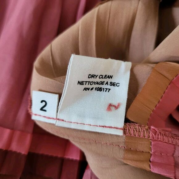 $878 Ulla Johnson - Alessa Dress in CeriseStriped Pleated Plissé Midi Sz 2 - Picture 12 of 16